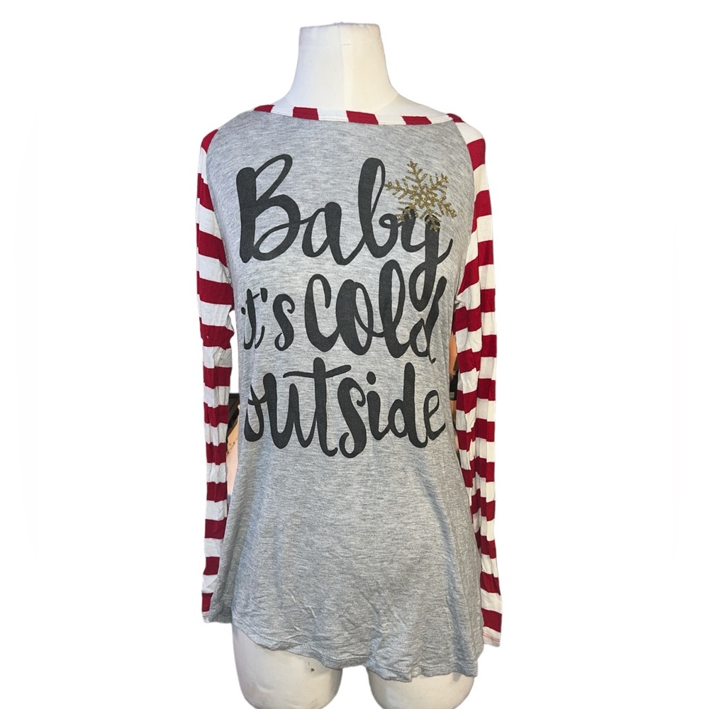 COLOR BEAR | " BABY ITS COLD OUTSIDE"LONG SLEEVE FITTING TOP